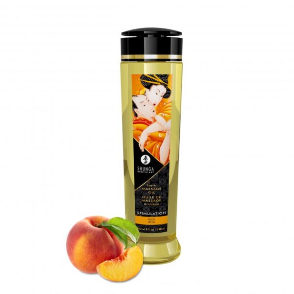 Shunga - Olio da Massaggio Stimolante - Pesca - 240 ml