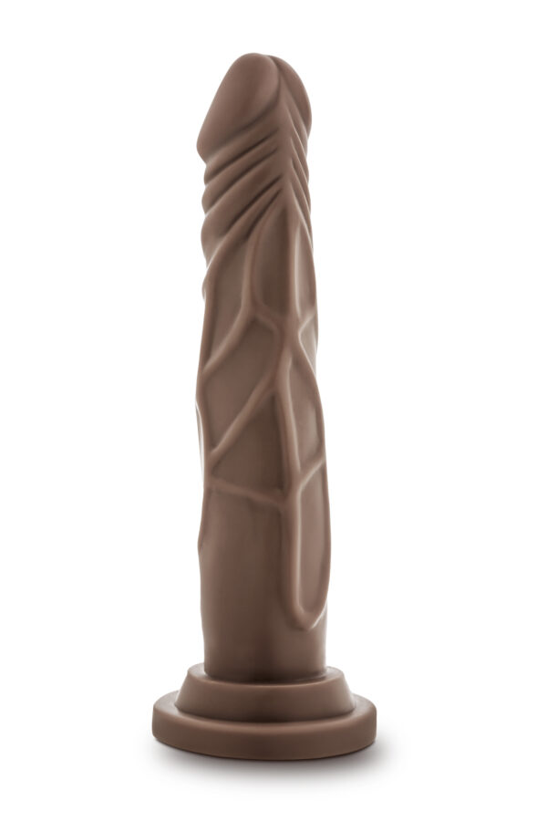 DR. SKIN SILICONE DR. CARTER 7 INCH DONG WITH SUCTION CUP CHOCOLATE