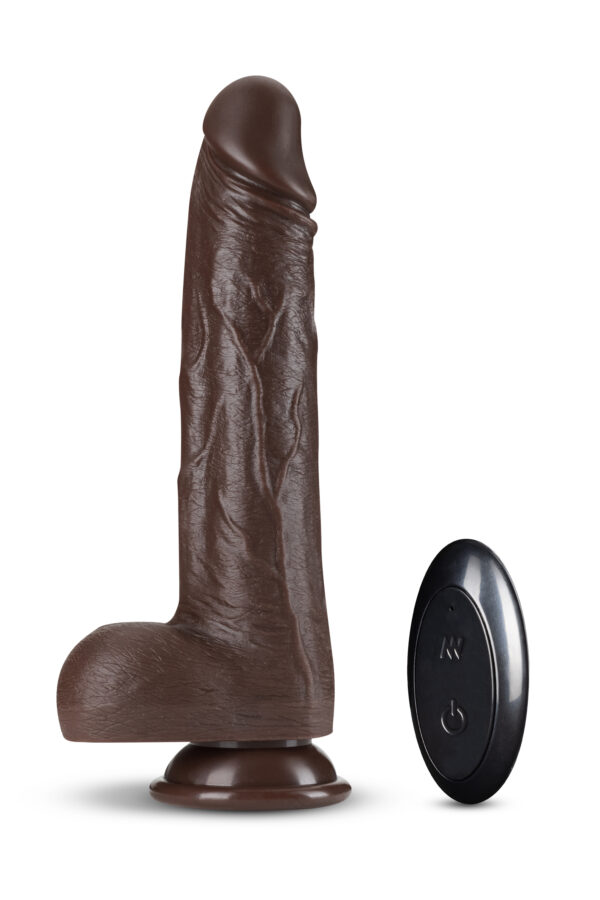 DR. SKIN SILICONE DR. MURPHY 8 INCH THRUSTING DILDO CHOCOLATE