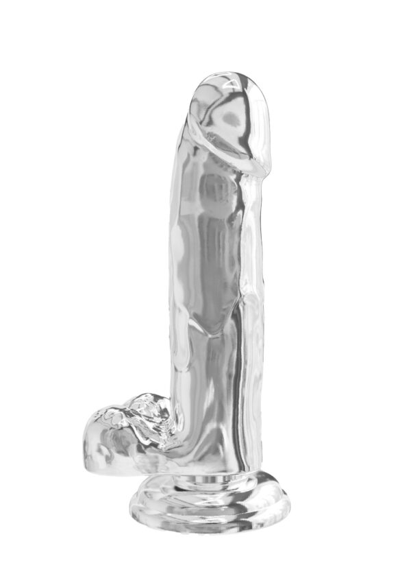 Clear Dildo w. Balls 7 inch Transparent