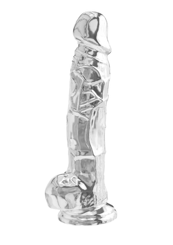 Clear Dildo w. Balls 8 inch Transparent