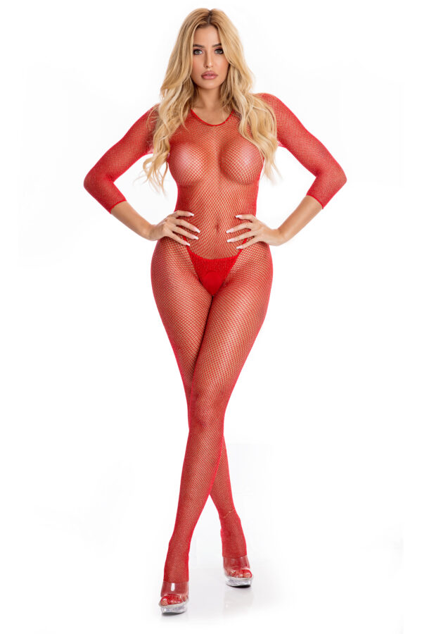 RISQUE CROTCHLESS BODYSTOCKING RED