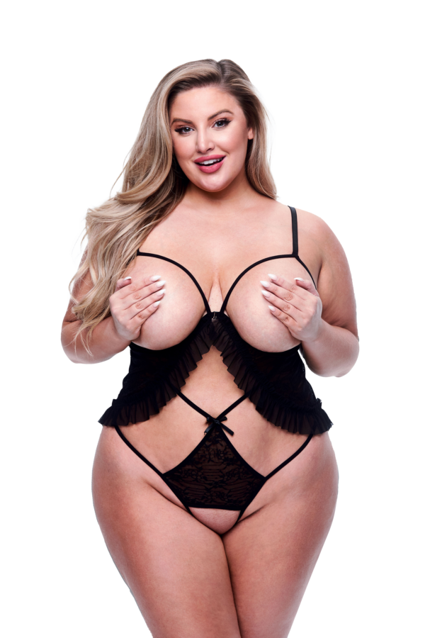 BACI PEEKABOO CRISS-CROSS TEDDY BLACK, QUEEN