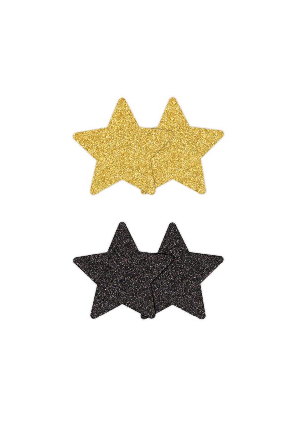 Pasties Glitter Stars 2 Pair Black