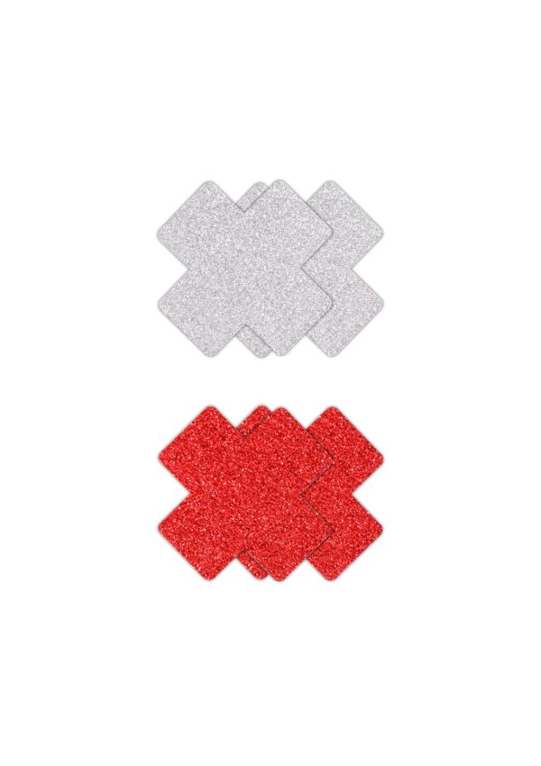 Pasties Glitter Cross 2 Pair Red