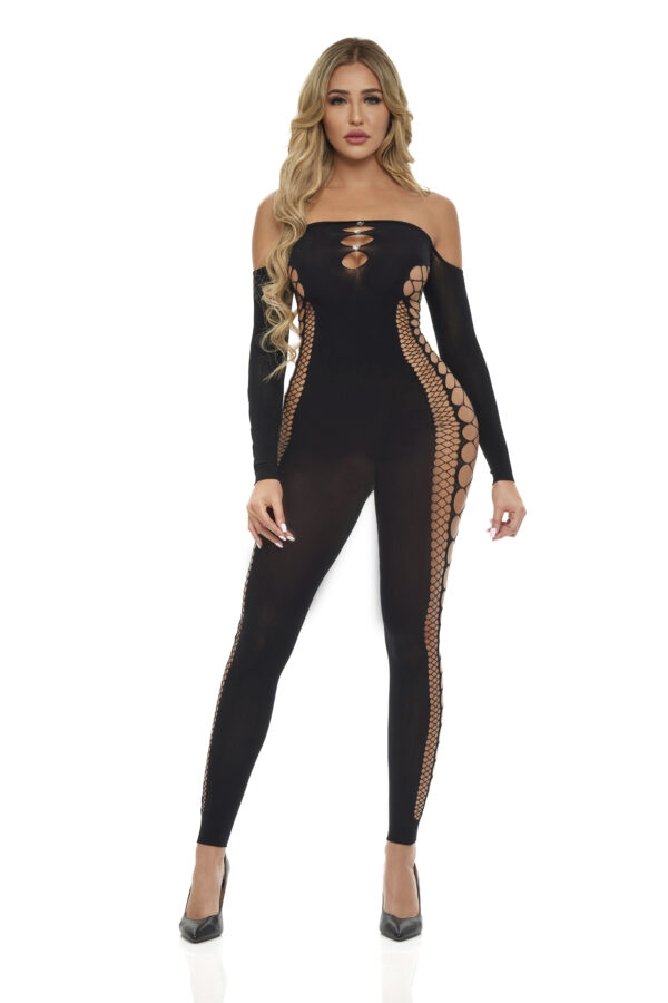 DIAMOND DRIPPIN BODYSTOCKING BLACK, OS