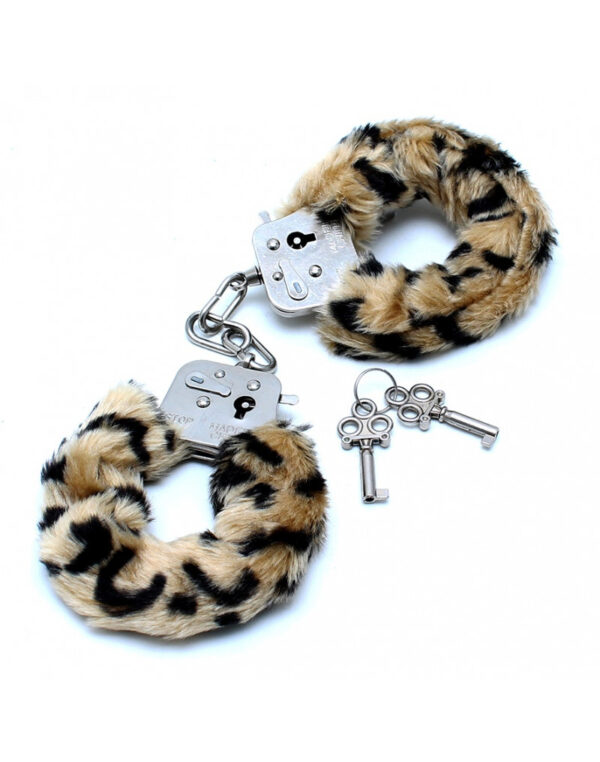 Rimba - Police Handcuffs with Leopard printed Fur