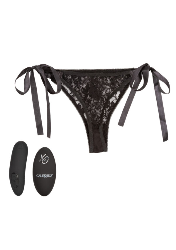 Remote Control Lace Thong Set Black