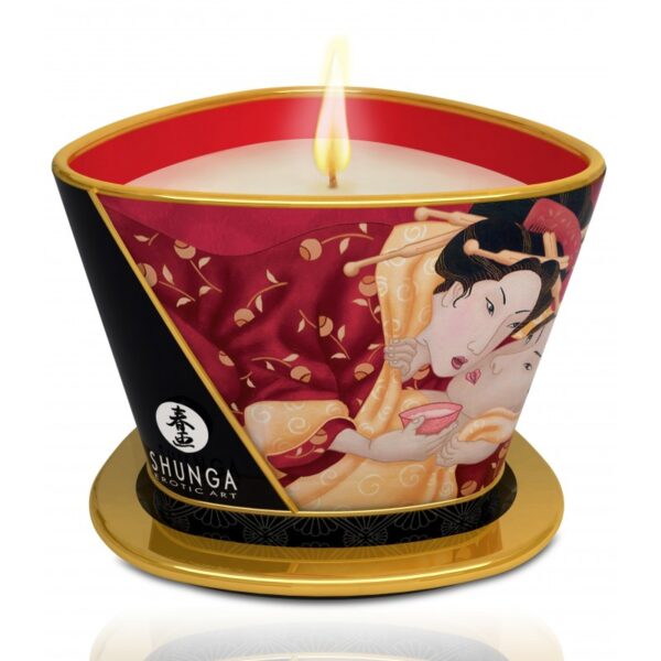 Shunga - Candela da Massaggio - Fragola e Champagne - 170 ml