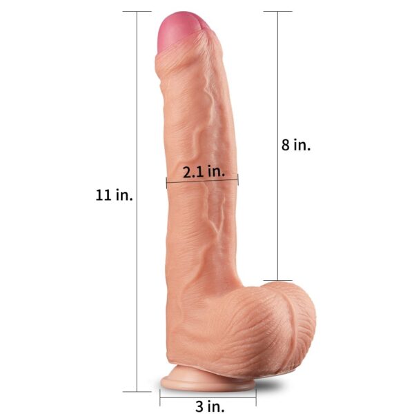 11 Dual Layer Platinum Silicone Cock