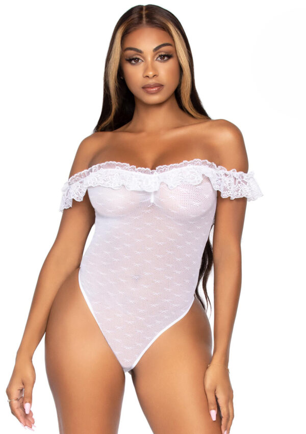 Off the shoulder teddy White