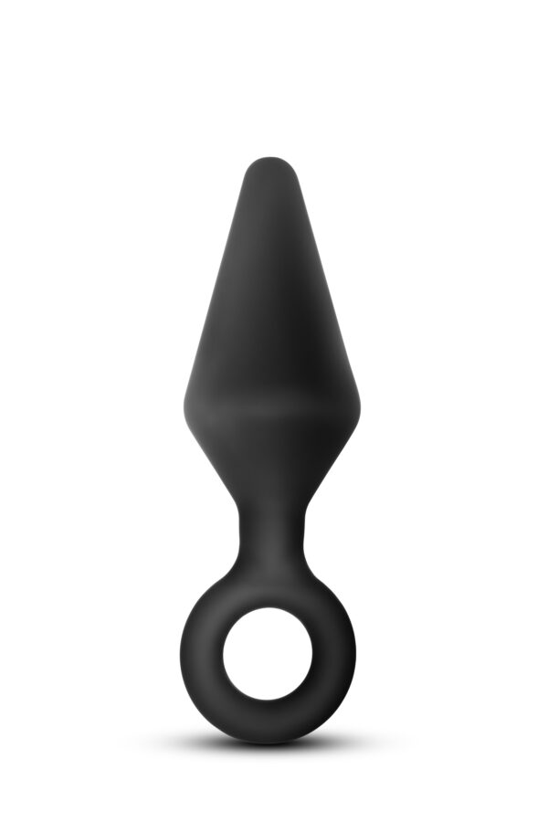 ANAL ADVENTURES PLATINUM SILICONE LOOP PLUG LARGE BLACK