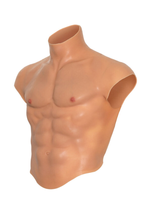 Silicone Torso Pecs and Abs Light skin tone