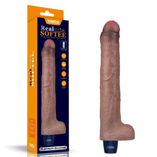 10.5 REAL SOFTEE Rechargeable Silicone Vibrating Dildo